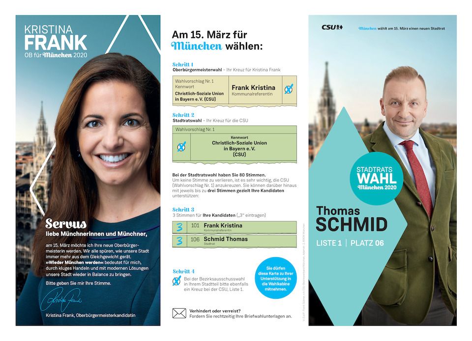 Thomas Schmid - Kandidat der CSU München für den Stadtrat 2020 - Flyer Seite 1